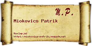 Miokovics Patrik névjegykártya